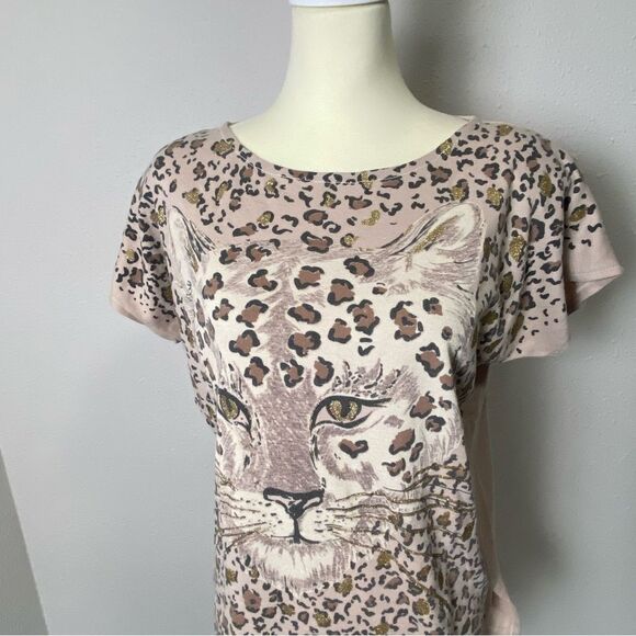 Vintage 80's East River Clothing Co. Leopard Print Glittery Top Women's Size L - Picture 6 of 16